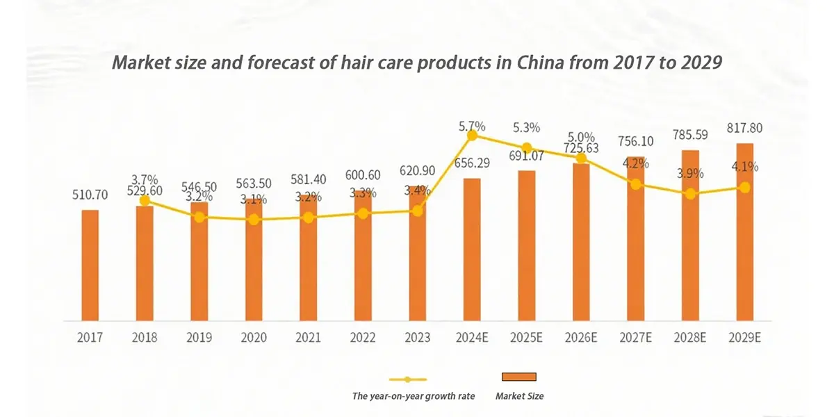 Scalp care foam :1 bottle for a healthy scalp Market size and forecast of hair care products in China from 2017 to 2029