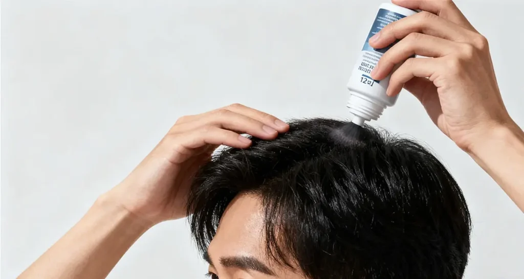 6 correct ways to use hair fibers. Spray evenly on hair fibers in areas with thinning hair