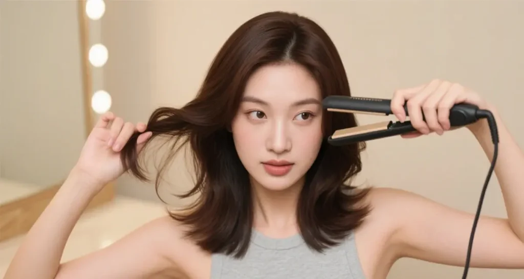 1 Article Teaches You How to DIY Curly Hair Straight plate curling step 2