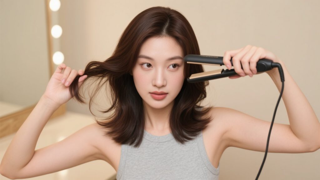 Straight plate curling step 2