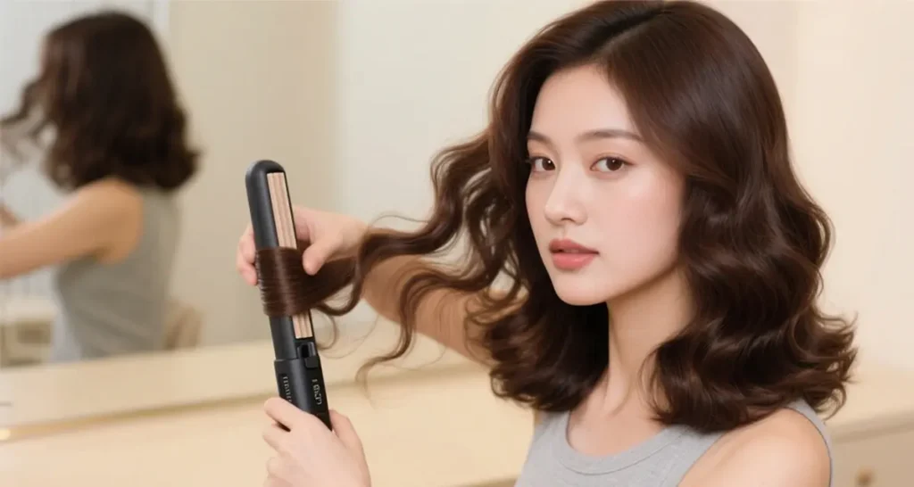 1 Article Teaches You How to DIY Curly Hair Straight plate curling step 4