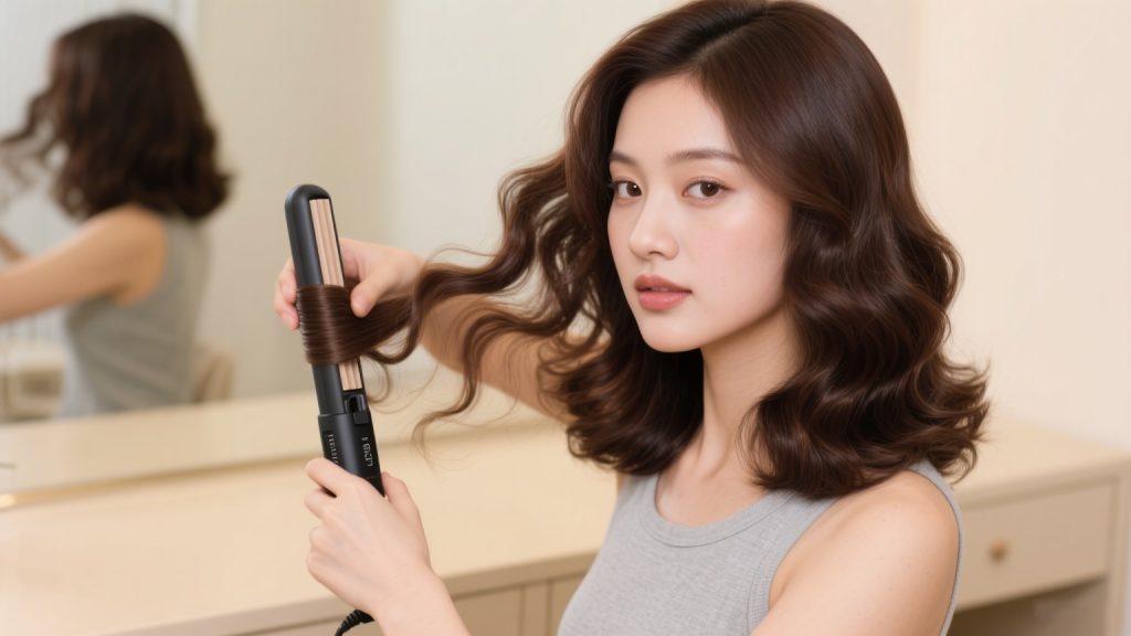 Straight plate curling step 4