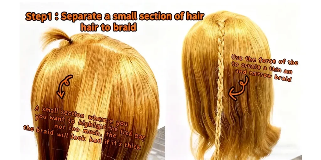 Halloween Hairstyle Guide 1 Separate a small section of hairhair to braid