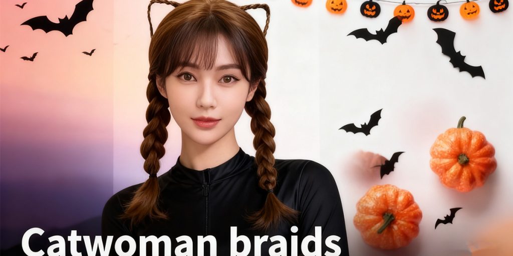 Halloween Hairstyle Guide 9 Catwoman braid hairstyle