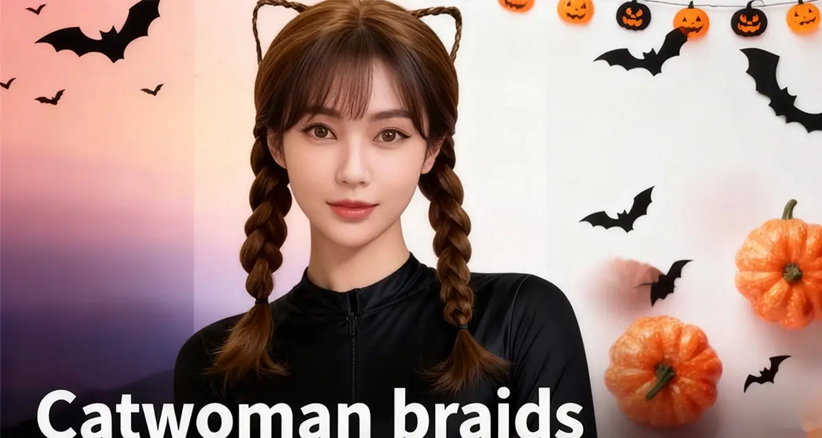 Halloween Hairstyle Guide Catwoman braid hairstyles