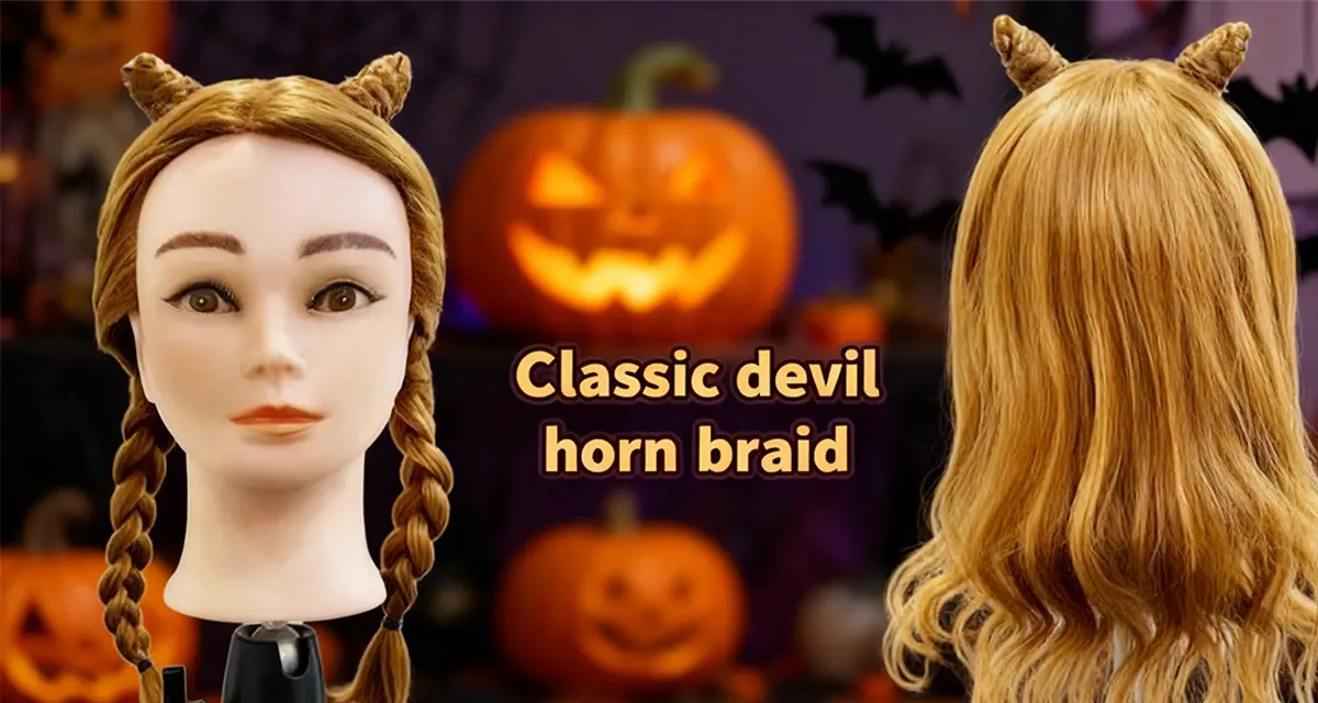 Halloween Hairstyle Guide Classic devil horn braid