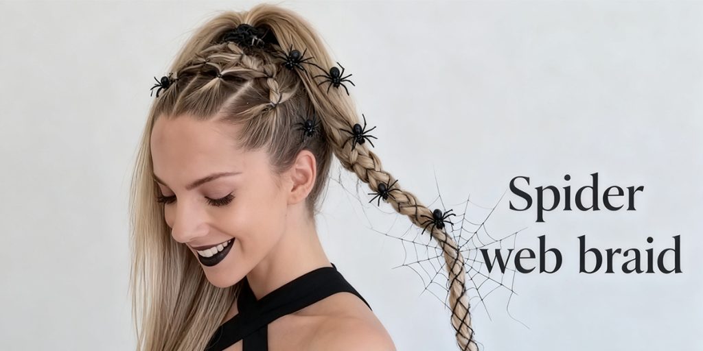Halloween Hairstyle Guide 14 Spider web braid