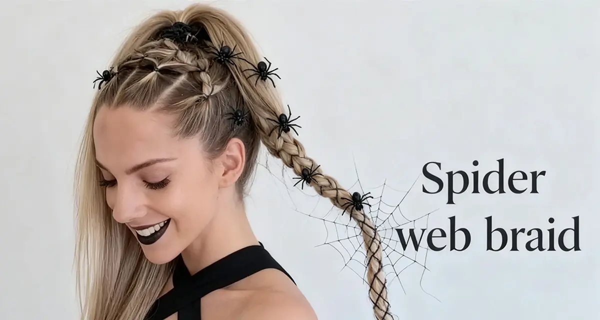 Halloween Hairstyle Guide Spider web braid