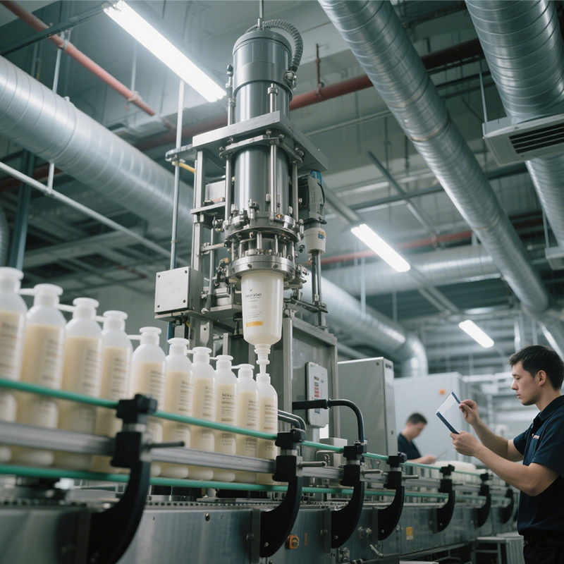 Hair styling product production workshop