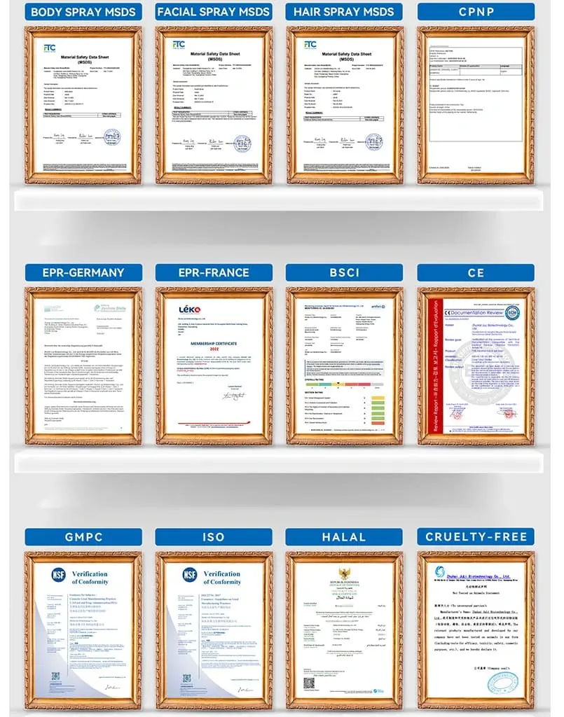 About Hair Care OEM Manufacturer Certificates related to the manufacturer’s factory