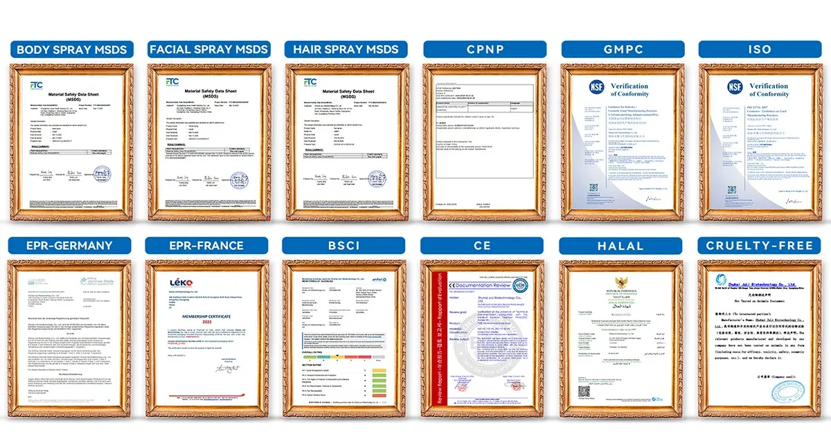 Private Label hair care Global Compliance & Certifications
