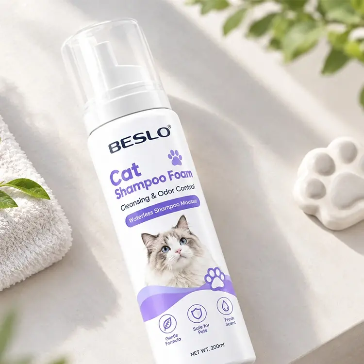 Private Label Cat Shampoo Foam Aerosol Manufacturer & Turnkey OEM No-Rinse Foaming Cat Cleanser Manufacturer